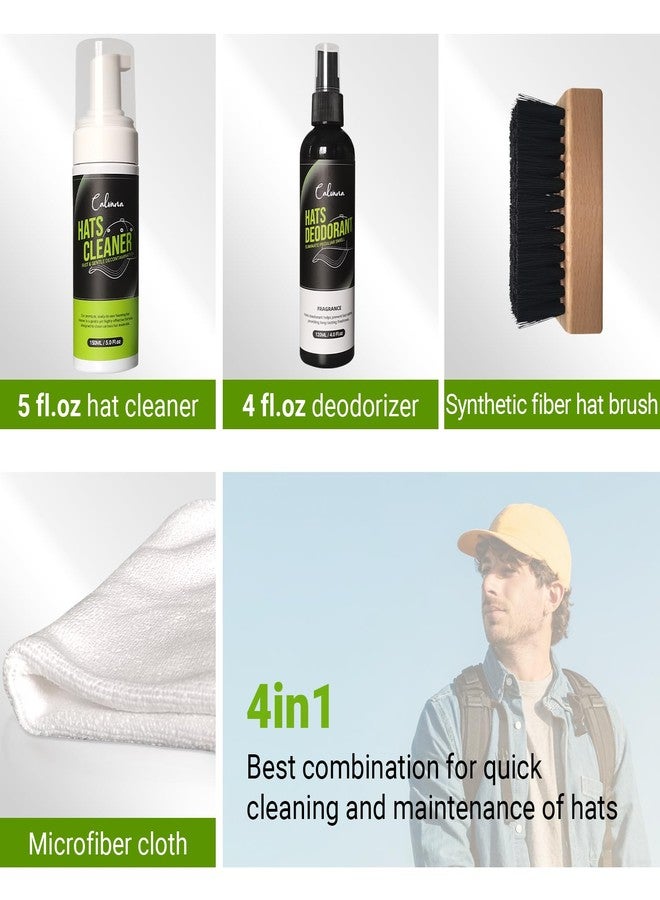 Calvana 4-in-1 Professional Hat Cleaning Kit, Quick-drying Cap Saver Cleaner, for Baseball Caps,Cowboy Hat, Felt Hat, Safe for Cotton, Wool, Polyester, 5oz Solution, Includes Towel and Brush - Image 2